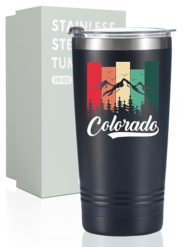 Onebttl Colorado Themed Gifts, Homesick Gift, Souvenirs, 20oz Stainless Steel Tumbler with Lid and Straw, Perfect for Christmas, Moving Gift - Mountain