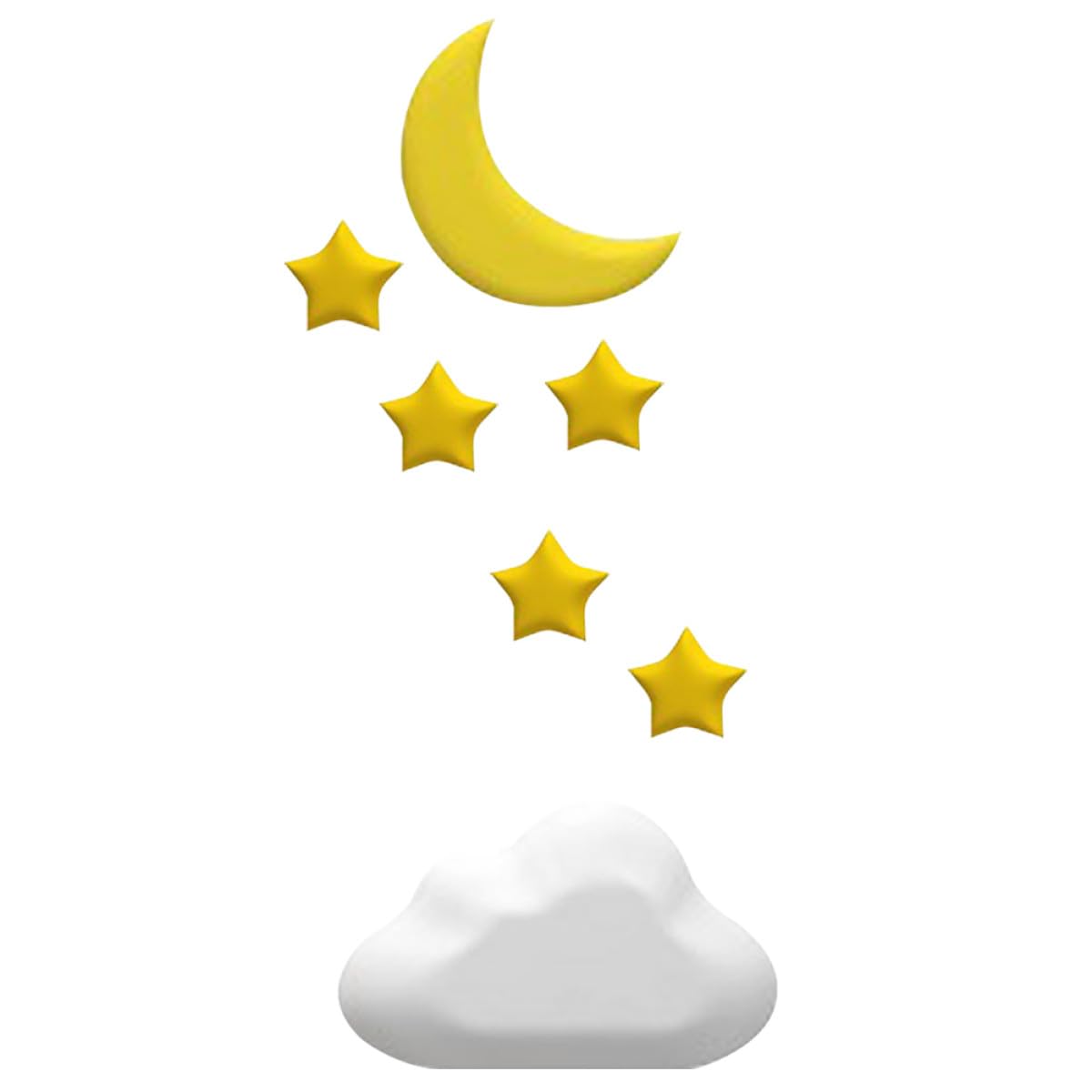 Adesivi Murali Antiurto Autoadesivi in Pvc per Cameretta Bambini Stelle, Mezzaluna e Nuvole, Installazione Comoda, Set da 1 per Arredare la Stanza dei Piccoli
