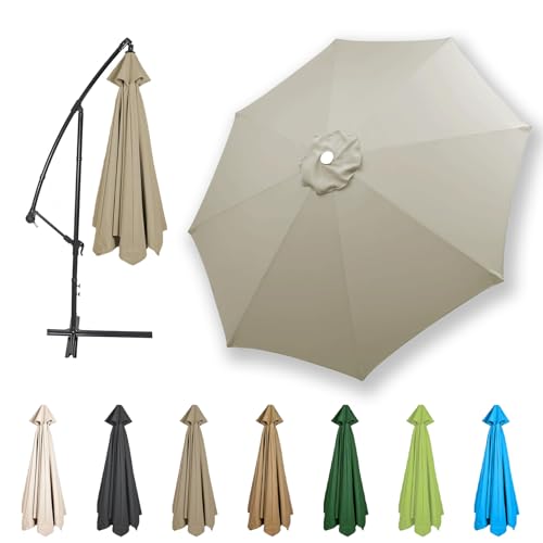 HonunGron Auvent De Remplacement pour Parasol 2,7m/3,0m/3,5m/4,0m, 6 Baleines/8 Baleines Toile De...