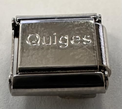 Quiges - 9mm Italian Style Charm Modul Edelstahl Blaues Herz für Italienische Armbänder