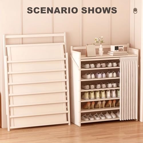Meuble à chaussures pour entrée compact blanc taille G meuble de rangement pliable