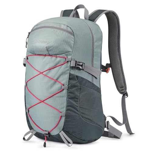 G4Free 30L Lightweight Hiking Backpack for Men Women, Airline Approved Day Pack for Travel, Bussiness Work, Easy Hike(Grey)
