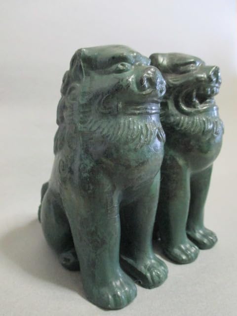 Amazon.co.jp: 狛犬 一対 置物 鋳金製 獅子 阿吽 ナショナル 昭和