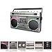 ION Audio Retro Glow Boombox - Deluxe Stereo AM/FM Radio Cassette Dual Speakers with Full-Range Bass