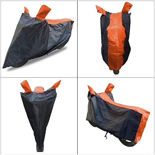 Image of Hunter 350 Two Wheeler Bike Cover Accessories - Dustproof - UV Protection - Premium Bike Cover Black Orange