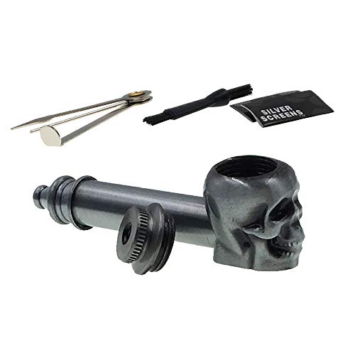 Metal Creativity Skull Tool with Lid, Accessories and Zipper Case (Silver)