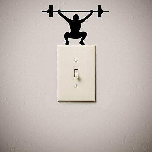 JS Artworks Weightlifting Fitness Gym Workout Cute Funny Vinyl Decal Sticker for Light Switch Our Wall outlets