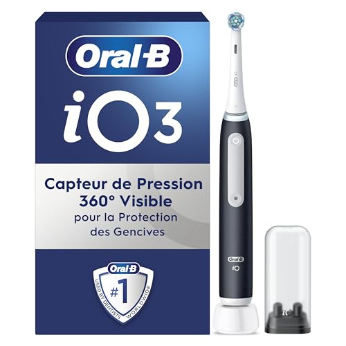 Oral-B iO 3 Brosse A Dents Electrique Noire, Pour Adultes, Modes De Nettoyage Avec Blancheur, Doux...