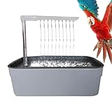 Baignoire pour perroquet, douche d'oiseaux, alimentation USB, calopsitte automatique, 33 x 22 x 26 cm, pour petites et moyennes races, blanc, gris