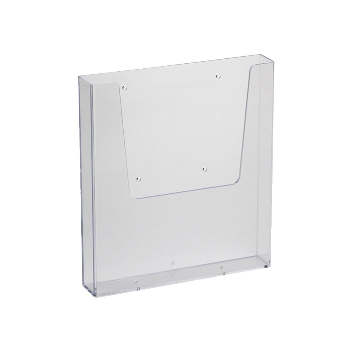 Soporte de Pared para Folletos DIN A4 – Portafolletos Acrílico Transparente Vertical con Fijación por Tornillos o Adhesivo y 3 cm de Profundidad