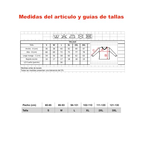 FERRYS - 9816 - Camiseta Manga Larga Afelpada Térmica Mujer - 100% Algodón Peinado - Color Blanco - Talla S - Fabricado en España