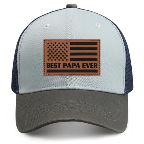 Image of Papa Gifts from Grandkids American Flag Cap Papa Hat for Grandpa
