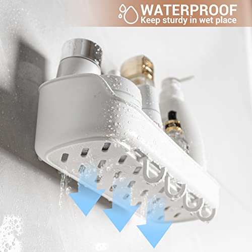 LUXEAR Shower Caddy Suction Cup NO-Drilling Removable Bathroom Shower Shelf Powerful Shower Organizer Max Hold 22lbs Caddy Basket Waterproof & Oilproof Wall Mounted Storage Rack for Bathroom&Kitchen