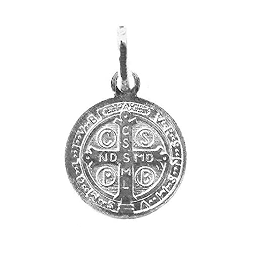 Medalla San Benito 19mm Plata Ley Calidad Premium