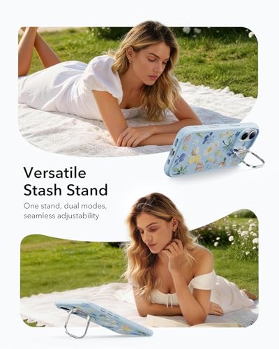 Image of ESR for iPhone 17 Case with Stash Stand, Compatible with MagSafe, Military-Grade Drop Protection Magnetic Phone Case for iPhone 17, Scratch-Resistant Back Cover,Tropical Paradise