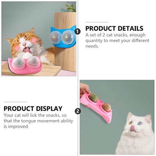 Balacoo 2 peças bola de menta que lambem gatos, bola de menta pura e natural, bolas de erva de gato,