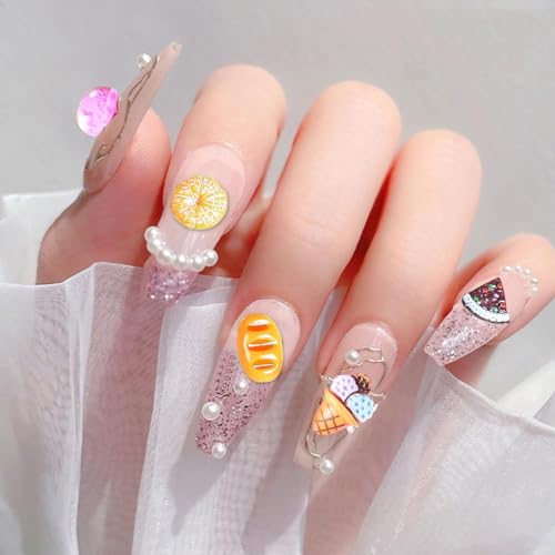 Image of MAYCREATE 3D Cartoon Nail Charms 12-Style Kawaii Sweetly Stylish Nail Art Charms Diy Art Supplies Craft,With Storage Box, Multicolor