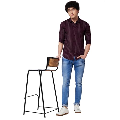Image of Spykar Men's Regular Fit N /A Full Sleeve Striped Casual Shirts