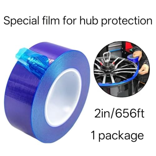 A roll of Durable Blue PE Wheel hub Protective Film, Easy to Install with Strong Adhesion, can Prevent wear and Enhance Protection for car Wheels. 2 inches * 656.2 by DEUDSORY - Used condition - Image 3