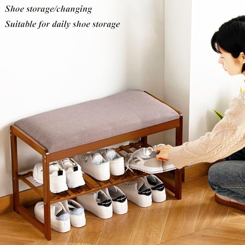 Banc de rangement pour chaussures pour optimiser les petits espaces avec un meuble en bambou - 7
