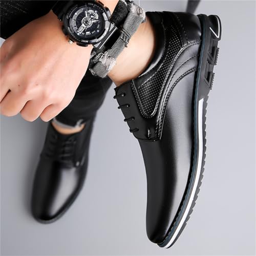 Image of Veslesth Men Casual Business Dress Shoes Lace Up Comfort Oxford for Male Working Driving
