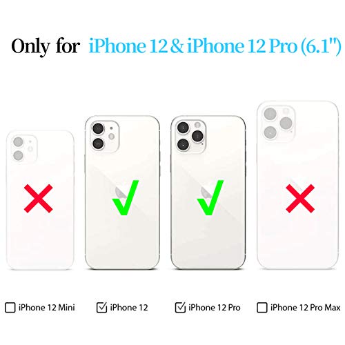 N+A YiKaDa - Funda Compatible con iPhone 12 y Compatible con iPhone 12 Pro + [2 Unidades] Cristal Templado Protector de Pantalla, Cáscara Suave de Silicona TPU Líquida - Rosado