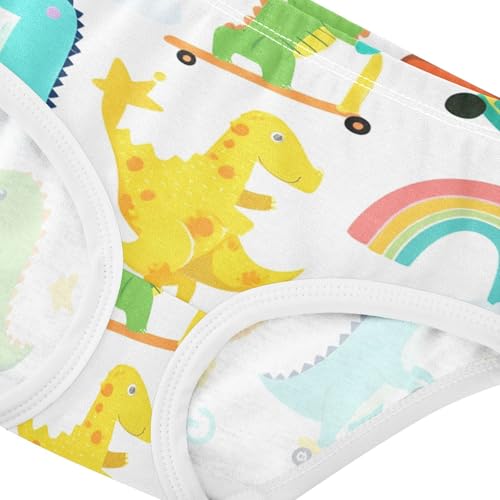 Toddler Girls Underwear 2t Cotton Girl Panties Cute Animals Kids Briefs Undies Cute Cartoon Dinosaurs White4
