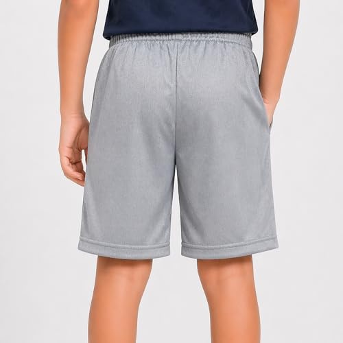 Image of RISH Kids Dri-Fit Sports Shorts for Boys & Girls | Breathable Polyester Activewear Shorts with Elasticated Waist, Drawstring & 2 Side Pockets | Solid Colours | Single and Multi Packs