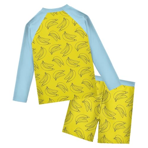 Boys Rash Guard Set Banana Piece UP50+ Swim Set for Boys 3T-10T2