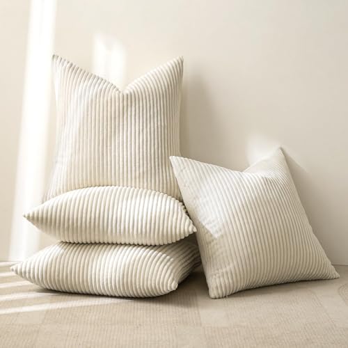 MIULEE Pack of 4 Cream White Decorative Throw Pillow Covers 18x18 Inch by MIULEE - Used condition - Image 7