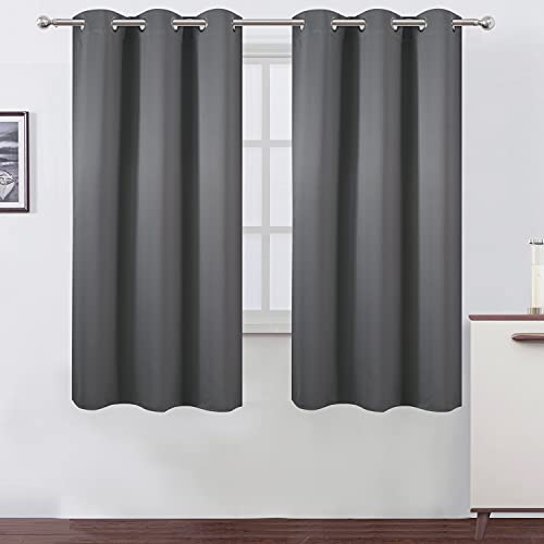 Image of LEMOMO Grey Blackout Curtains 42 x 63 Inch Length /Set of 2 Curtain Panels /Thermal Insulated Room Darkening Blackout Curtains for Bedroom