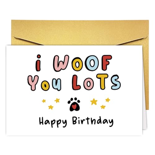 PUGAILA Funny Birthday Card Gift for Dog Mom Dad Parent, Cute Dog Owner Lover Birthday Card for Him Her, Happy Birthday Cards From Dog Pet Puppy