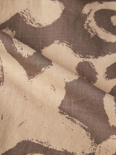 Image of The Souled Store Oversized Shirt: Marine Men and Boys Short Sleeves Collared Neck Button Front Brown All Over Printed Cotton Oversized Shirts