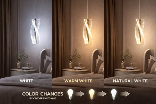 Image of FILLISKA 3 in1 Colour Changing LED Luxurious Hanging /Pendant Light (FrenchGold-PAY1646)
