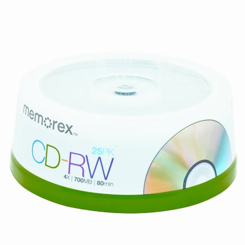 Memorex 4x 700 MB/80-Minute CD-RW Discs (25-Pack Spindle)