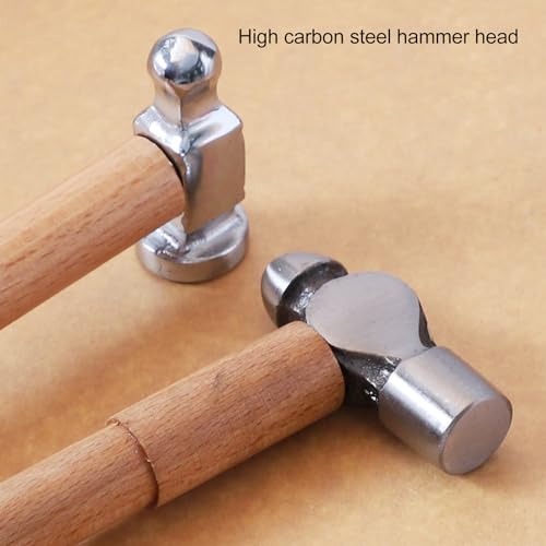 Jewelry Hammer High Carbon Steel Round Head Multifunctional Mini Hammer with Wooden Handle for Jewelry Craft Making - Image 3