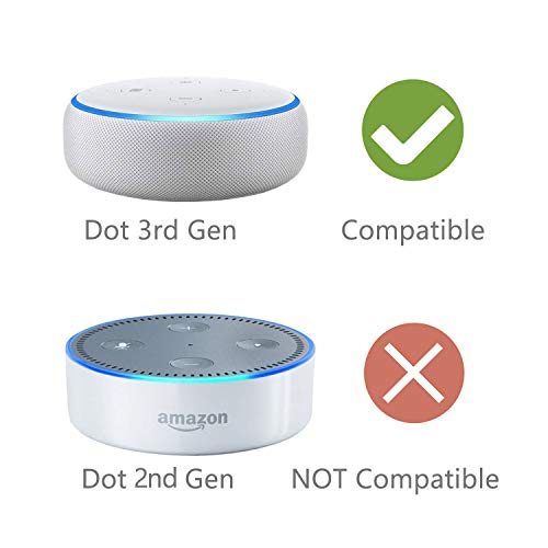 Outlet Wall Mount Stand for Smart Home Speakers Voice Assistants Dot 3rd Gen Hanger Holder Case Bracket Space Saving Perfect Accessories Without Messy Wires or Screws (AMM002-W), White by WALI