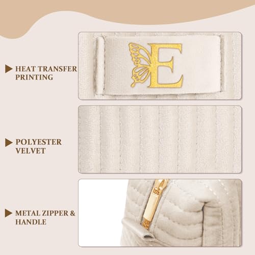 Image of COSHAYSOO Personalized Bridesmaid Proposal Gifts Initial Makeup Bag Letter E, Bachelorette Party Bridal Shower Maid of Honor Gift for Wedding, Monogrammed Cosmetic Pouch for Bride Mother