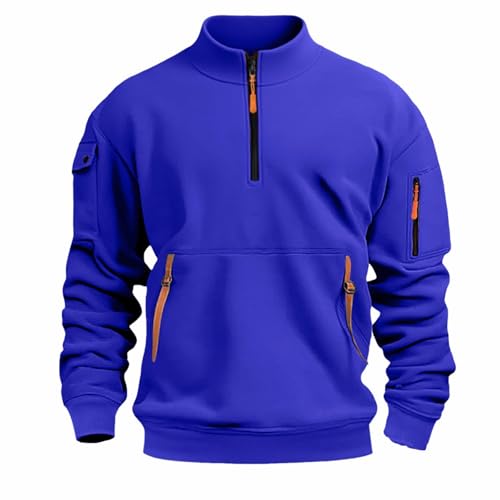 Pull tactique homme à manches longues avec poches et zip 1/4 - 3