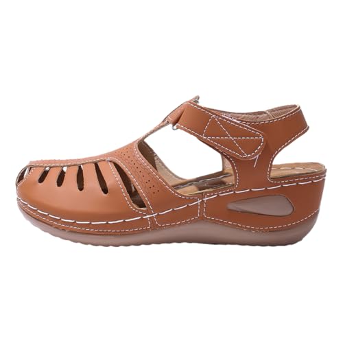 Women's Comfort Walking Sandals, Navy Blue, Perforated Design with Adjustable Straps