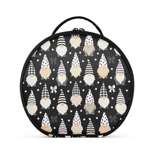 HXshaoye Makeup Bags Vertical Free-Standing Lightweight Cute Winter Gnomes Black