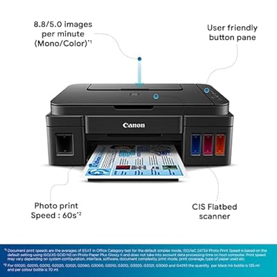 Canon pixma megatank g3000 all in one wifi inktank colour printer with 2 additional black ink bottles for home and office - msdeals