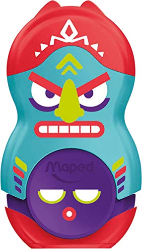 Apontador com Borracha, Maped, Loopy Totem com refil, 49130, Cores Sortidas