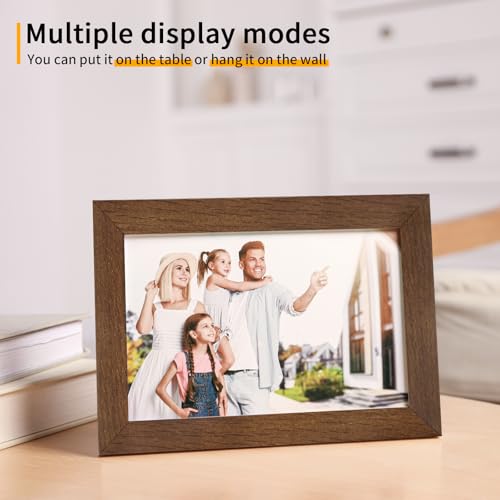 puthiac 5x7 Oak Wood Picture Frame - Minimalist 5x7 Picture Frame, 5"x7" Frame Wood, Natural Solid Wooden Picture Frames for Wall Art Photo and Prints(1 Pack, Walnut)