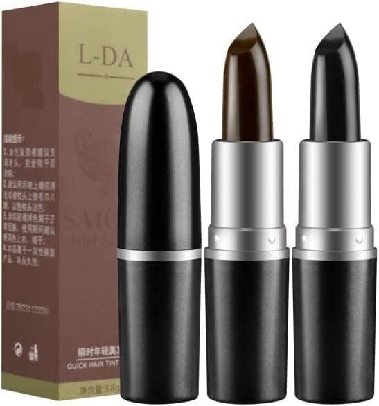 COSLUXE Professional Hair Color Touch Up Stick, One-Time Hair dye pencil Temporary Hair Lipstick Non-toxic Hair Color Crayon Hair's Colors Touch-Up Kajal 4.5g BLACK-image-40
