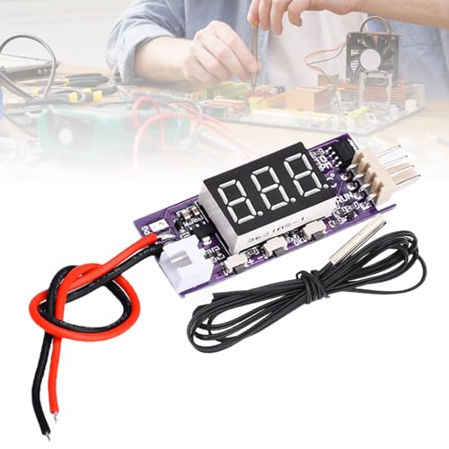 PWM Fan Speed Control Module, DC 12V 3A 4 hilos Ventilador Control con dos sondas, módulo de control de velocidad del ventilador, controlador PWM, regulador de temperatura automático, sensor NTC para