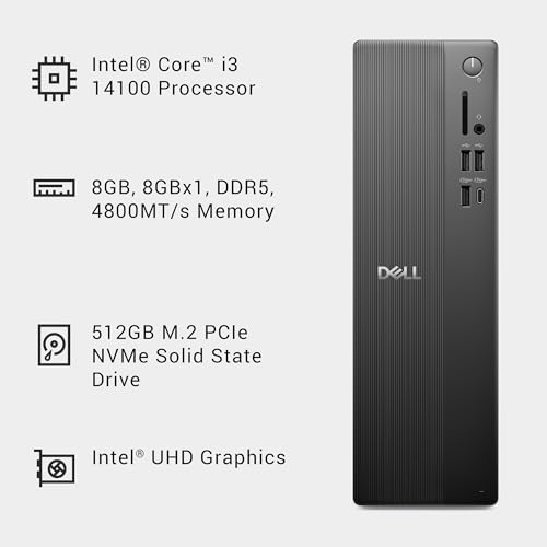 Dell Slim Desktop ECS1250 - Intel Core i3 14100 Processor, 8GB DDR5 RAM, 512GB SSD, WiFi 6, Intel UHD Graphics 730, Windows 11 Home, Onsite Service - Black - image 8
