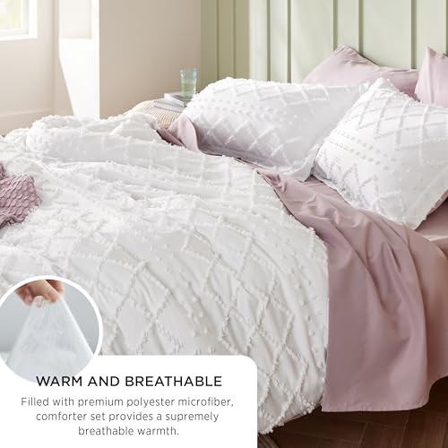 Bedsure Full Size Comforter Set - Lavender Comforter, Boho Tufted Shabby Chic Bedding Comforter Set thumb #5