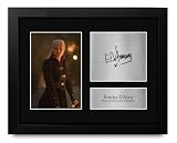 HWC Trading Emma D'arcy House of the Dragon Princess Rhaenyra Targaryen Gifts Printed Signed Autograph Picture for TV Show Fans - US Letter Framed (ID-006807)