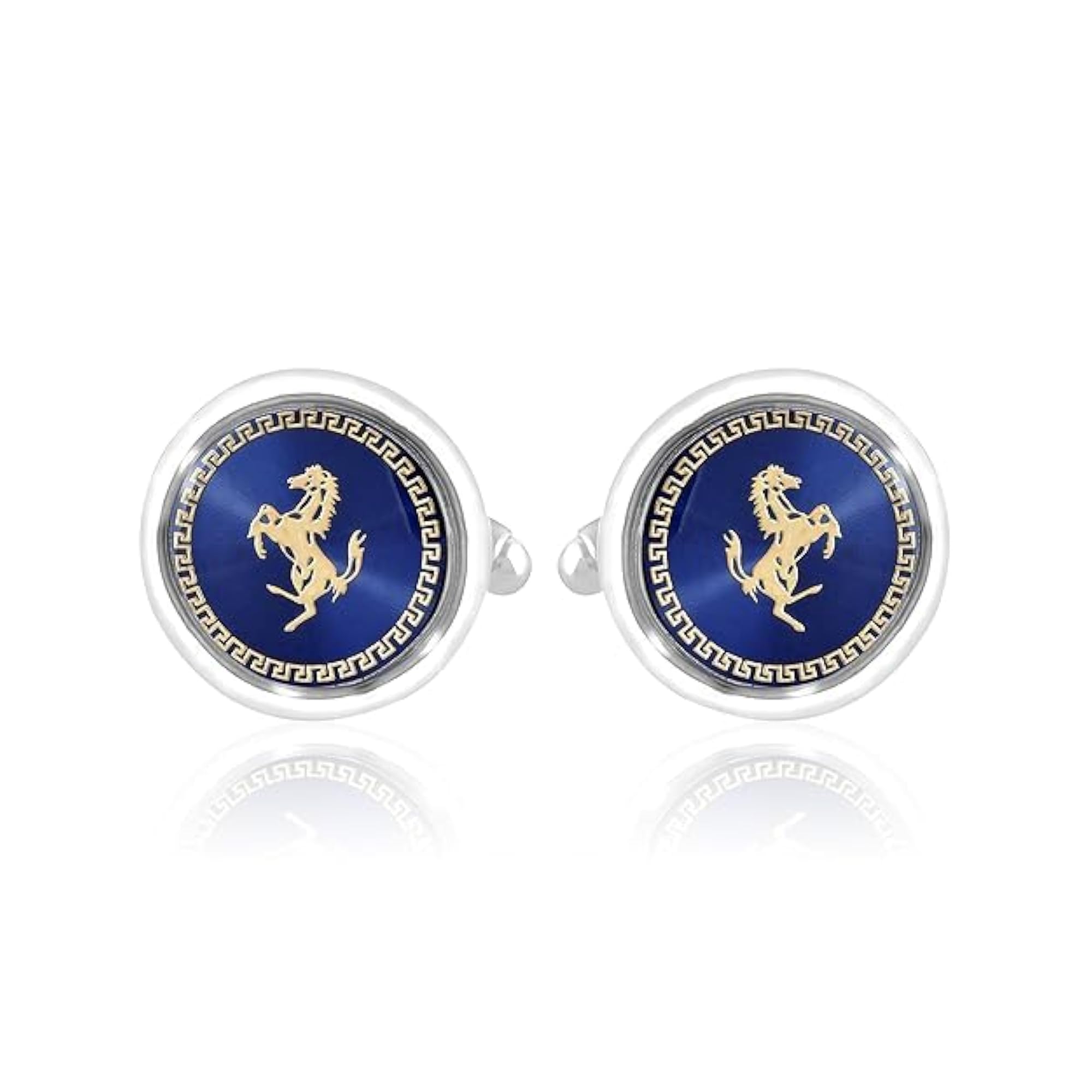 Cufflinks Set for Men Silver and Gold